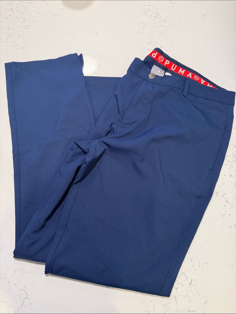 Puma Men's Navy Blue Chinos with Branded Waistband